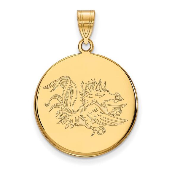 10k Yellow Gold South Carolina Large Disc Pendant